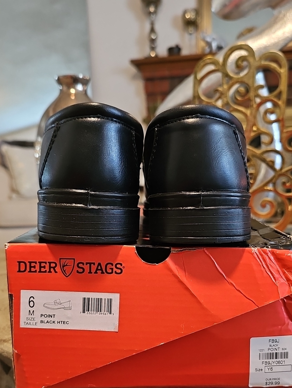 Deer Stags Black Slip-On Men's Loafers